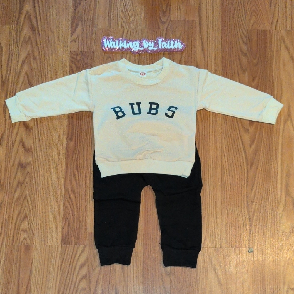 Cream and Black Kids Bottoms Set